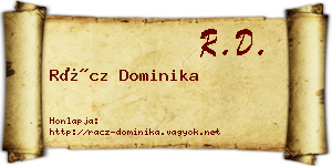 Rácz Dominika névjegykártya
