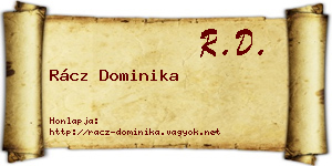 Rácz Dominika névjegykártya
